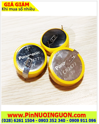 Pin nồi cơm điện 3v lithium Panasonic CR2477 (THÂN THÉP 2 CHÂN) _Made in Indonesia